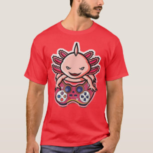 T-shirt Jeu Axolotl Chemise Enfants Garçons Gamers Kawaii