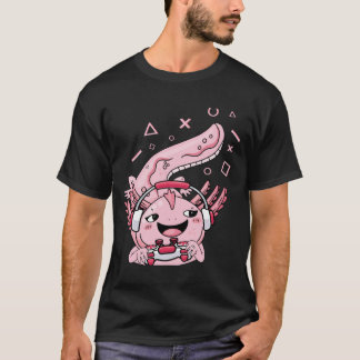 T-shirt Jeu Axolotl Cute Cartoon Axolotl Jouer