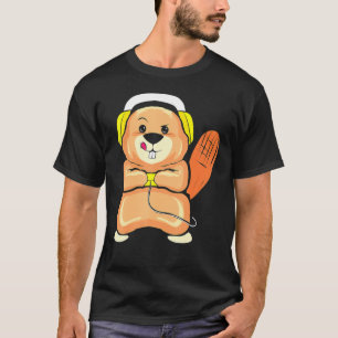 T-shirt Jeu Beaver Gamer Pour Joueur De Jeu Vidéo