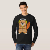 T-shirt Jeu Beaver Gamer Pour Joueur De Jeu Vidéo (Devant entier)