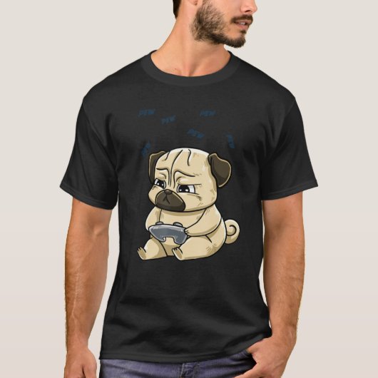 T-shirt Jeu Carlin Pew Gamepad mignon Hobby Chien jeu vidé (Devant)