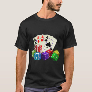 T-shirt Jeu Casino Dice, Puces de poker, jouer aux cartes 