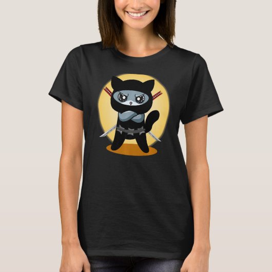 T-shirt Jeu Chat Ninja avec Ninjato Katana mauvais jeu c (Devant)