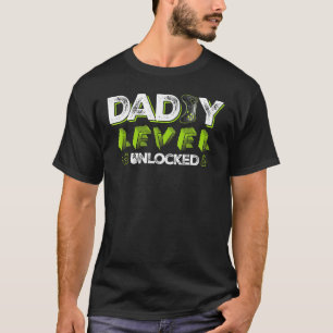 T-shirt Jeu Daddy Niveau Déverrouillé Gamer Levelup Fathe