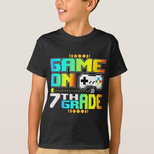 T-shirt Jeu De 7E Année Jeu Vidéo Joueur Retour À L'École (Devant)