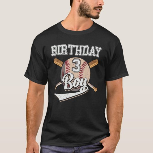 T-shirt Jeu de baseball 3 Ans Jouer de baseball 3 Ans (Devant)