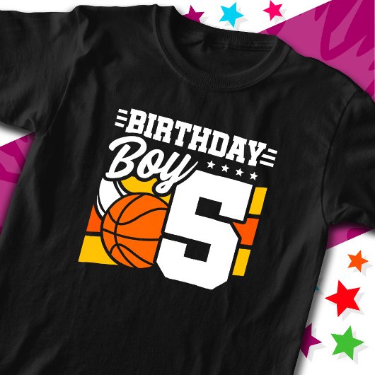 T-shirt Jeu de basket-ball 5 ans Thème 5ème anniversaire G