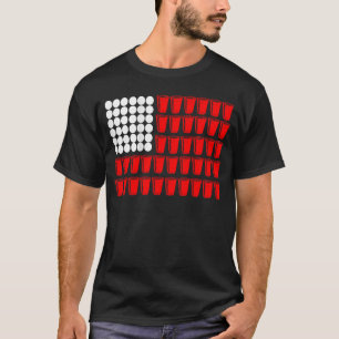 T-shirt Jeu de boisson familiale Drapeau Beer Pong