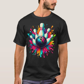 T-shirt Jeu de Bowling coloré Jour Bowling mignon Colorspl