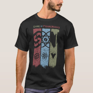 T-shirt Jeu de cadres avec Svelte, React et Vue
