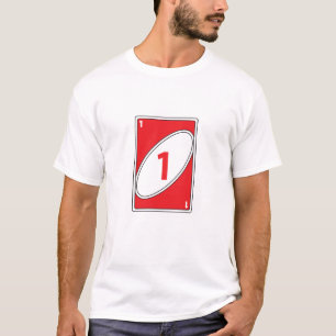 T-shirt jeu de carte amusant Carte numéro 1 roug