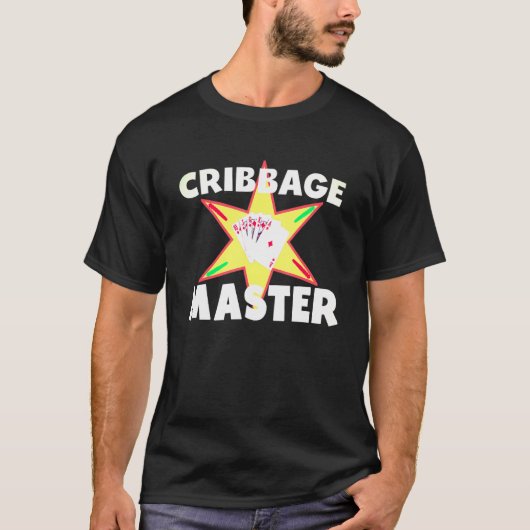 T-shirt Jeu de carte de débit présente Cribbage Master (Devant)