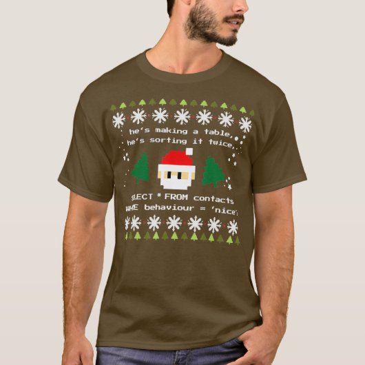 T-shirt Jeu de codes de code de programmation SQL Santa Cl (Devant)