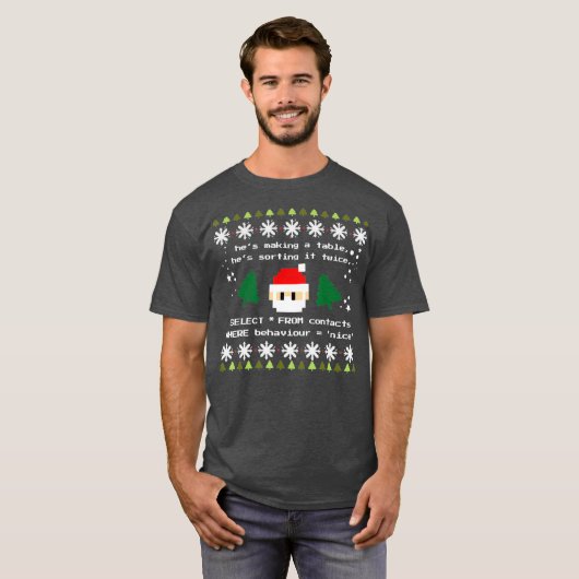 T-shirt Jeu de codes de code de programmation SQL Santa Cl (Devant entier)