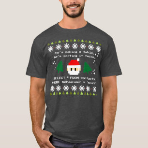 T-shirt Jeu de codes de code de programmation SQL Santa Cl