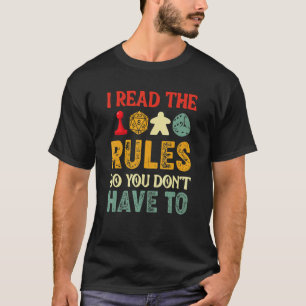 T-shirt Jeu De Conseil De Jeux Jeu Je Lis Les Règles