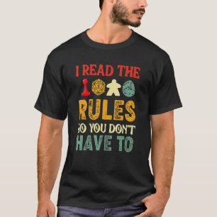 T-shirt Jeu De Conseil De Jeux Jeu Je Lis Les Règles