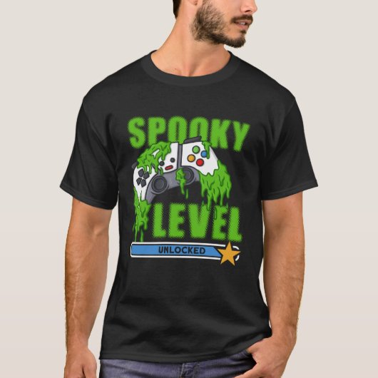T-shirt Jeu de costume Halloween déverrouillé de niveau éf (Devant)