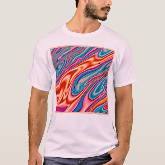 T-shirt Jeu de couleurs attractif (Devant)