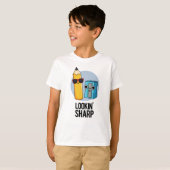 T-shirt Jeu de crayon carré (Devant entier)