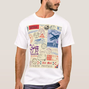 T-shirt Jeu de décors de tampon de document vintage