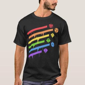 T-shirt Jeu de dés Polyèdre Rainbow LGBT Pride -standards