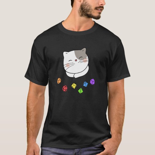 T-shirt Jeu De Dinets Polyédriques Du Chat De Dungeon Meow (Devant)