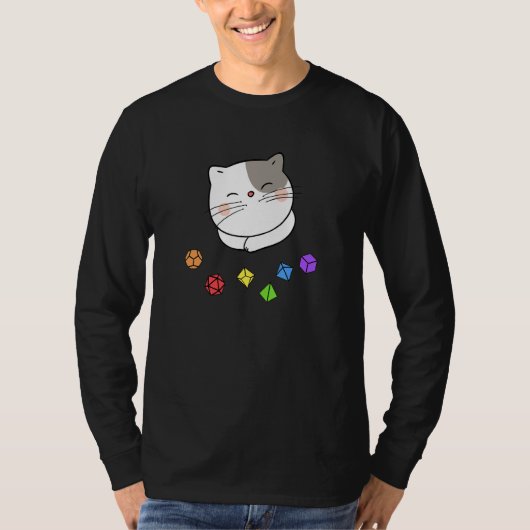 T-shirt Jeu De Dinets Polyédriques Du Chat De Dungeon Meow (Devant)