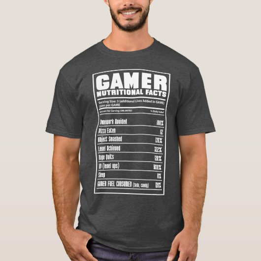 T-shirt Jeu de faits nutritionnels (Devant)