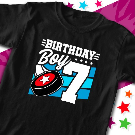 T-shirt Jeu de hockey 7 ans Thème 7ème anniversaire garçon