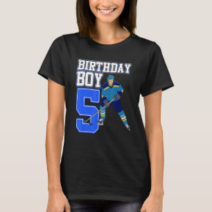 T-shirt Jeu de hockey sur glace 5e anniversaire Joueur spo