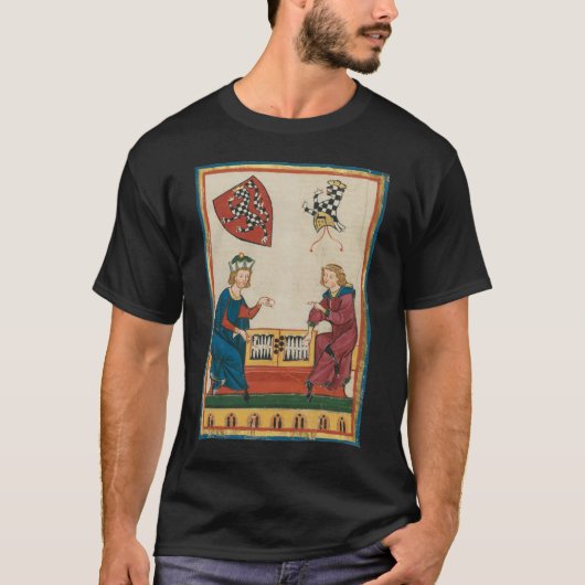 T-shirt Jeu de jacquet, Art médiéval du XIVe siècle (Devant)