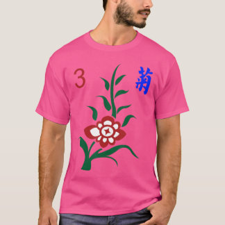 T-shirt Jeu de Mahjong chinois Fleurs Chrysanthème