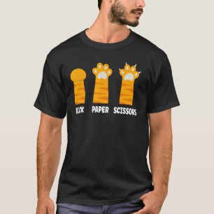 T-shirt Jeu de main Pierre Feuille Ciseaux Animal Félin Mi