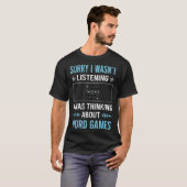 T-shirt Jeu de mots à ne pas écouter Jeux (Devant entier)