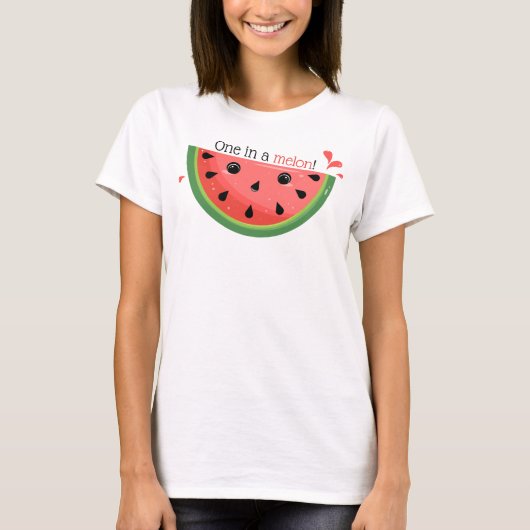 T-shirt Jeu de mots mignon sur la pastèque, un dans un mel (Devant)