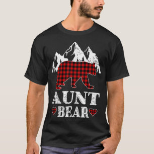 T-shirt Jeu de Noël de la tante Bear Red Plaid Buffalo