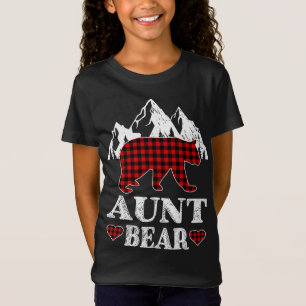 T-Shirt Jeu de Noël de la tante Bear Red Plaid Buffalo
