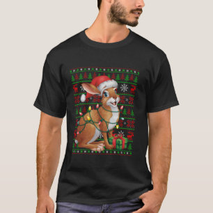 T-shirt Jeu de Noël de lièvre laide Santa Hat lièvre Noël