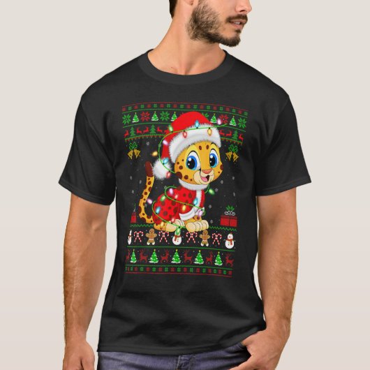 T-shirt Jeu de Noël Lights style sucré moche Père Noël Che (Devant)