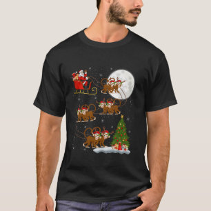 T-shirt Jeu de Noël Lumières de l'arbre amusant Père Noël 