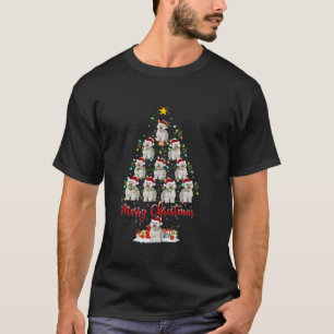 T-shirt Jeu de Noël Père Noël Bichon Frise Chien arbre de