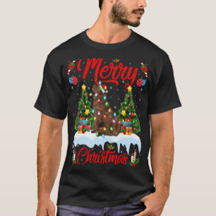 T-shirt Jeu de Noël Père Noël Terre-Neuve Chien Noël
