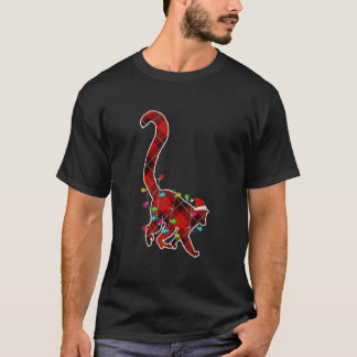 T-shirt Jeu de Noël Rouge Plaqué Lumières de Noël Lemur An