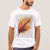 T-shirt Jeu De Peintures Feuilles Modernes Abstraites, Feu (Devant)