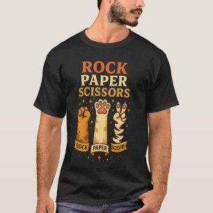 T-shirt Jeu de Pierre Feuille Ciseaux aux Pattes de Chat D
