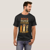 T-shirt Jeu de Pierre Feuille Ciseaux aux Pattes de Chat D (Devant entier)