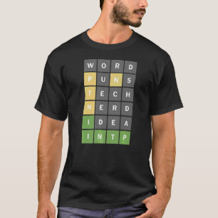 T-shirt Jeu De Puzzle De Mots Nerdy Pour Les Versions De M