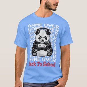 T-shirt Jeu De Retour À L'École Drôle Panda Bear Gamer Co
