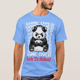 T-shirt Jeu De Retour À L'École Drôle Panda Bear Gamer Co